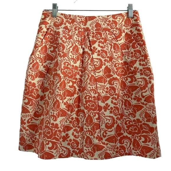 Odille Dresses & Skirts - Odille Cotton Twill A-Line Pleated Floral Butterfly Mini Skirt with Pockets - 6